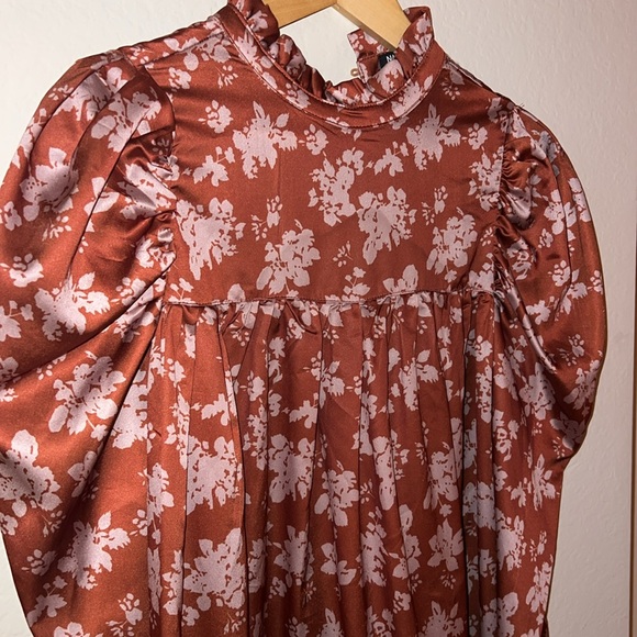 Flower Grown Wild Satin Mini Dress 💐 D26 - Picture 7 of 8